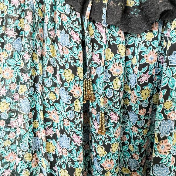 Free People Pennie Babydoll Floral Sheer‎ Mini Dress Black Size M Fairy Grunge - Picture 9 of 11
